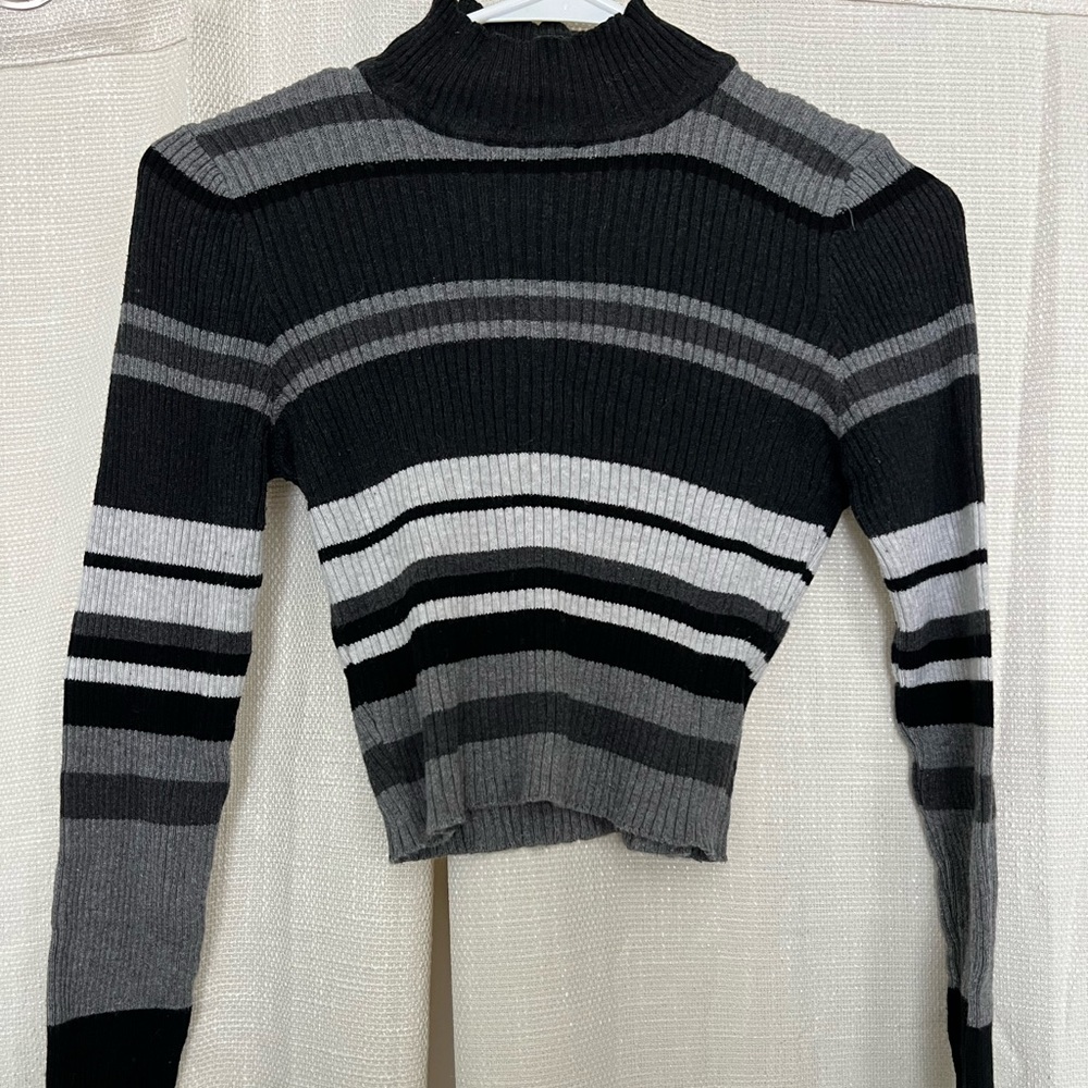 Brandy Melville Ribbed Knit Stripe Turtleneck Long Sleeve
